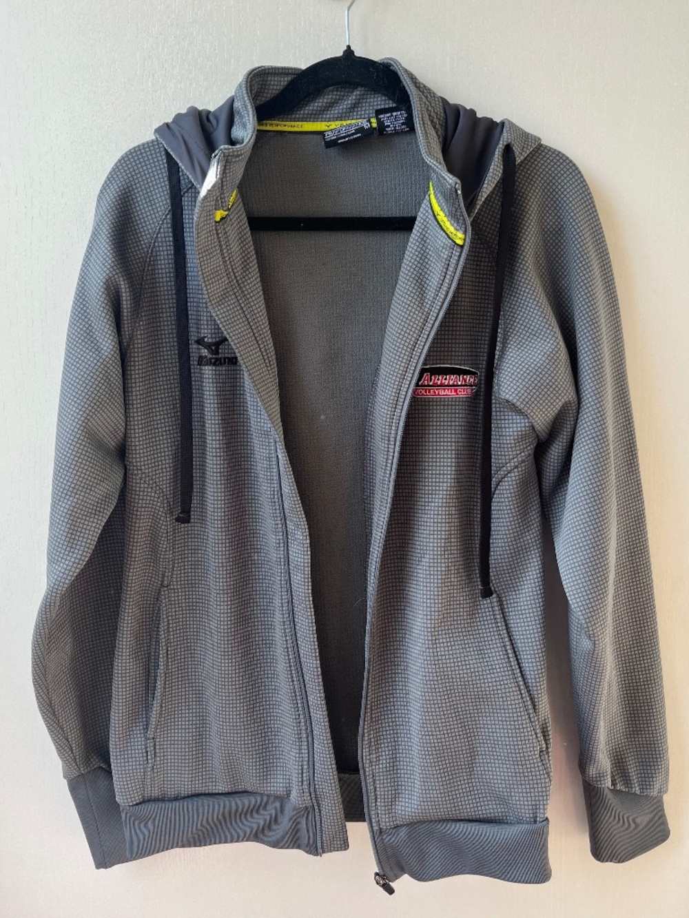 Grey Mizuno Performance Zip Up Hoodie, size M